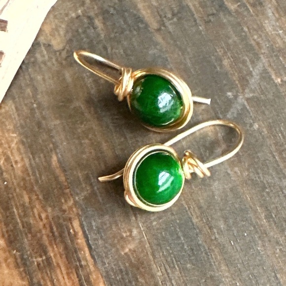 Alquimia Green and Gold Earrings - Picture 1 of 6